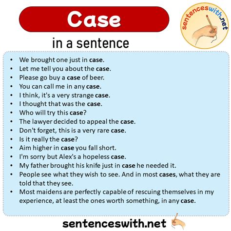 in case in a sentence examples