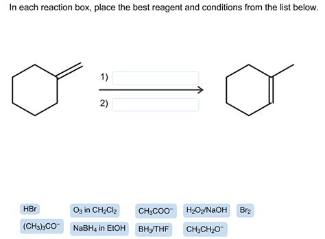 Unlocking the Potential: Identify the Best Reagent/Reactant from the List for Each Reaction Box