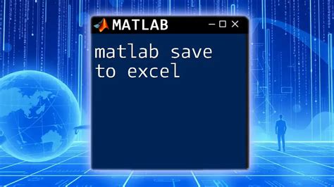 Save Matlab Variable to Excel
