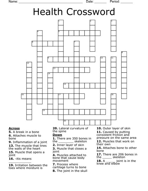 in the health crossword clue