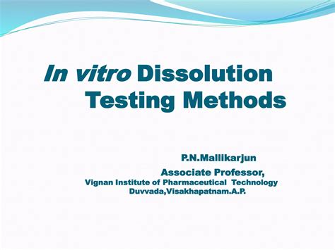 in vitro dissolution testing methods pdf