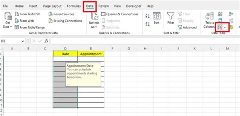 in which menu tab is data validation in excel