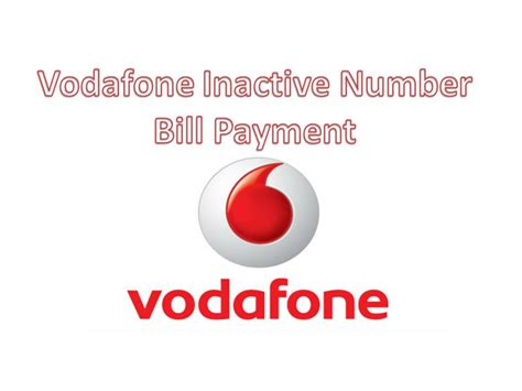 inactive vodafone bill payment