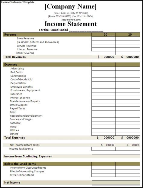 5 Tips Excel Income Statement