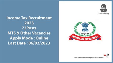 income tax recruitment 2023 apply online