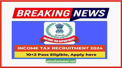 income tax recruitment notification 2024