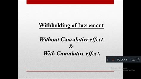increment cut with cumulative effect