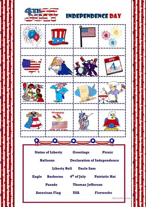 Independence Day Worksheets and Activities