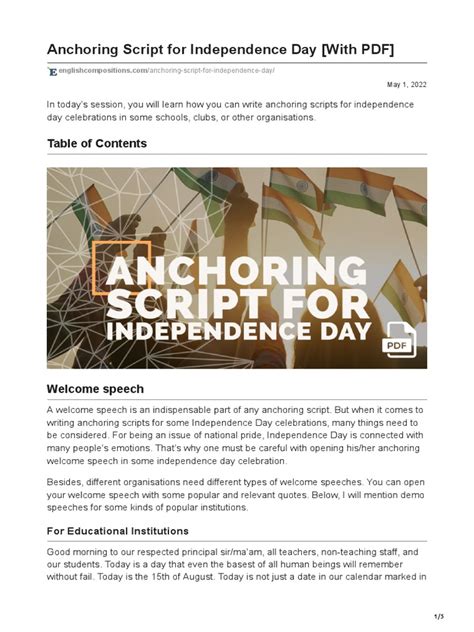 Viral Independence Day Script Pdf More