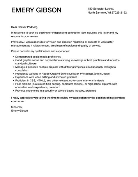 Independent Contractor Offer Letter Template Collection