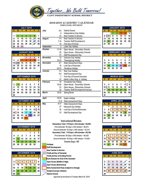 independent school calendar 2024