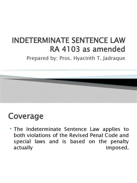 indeterminate sentence law jurisprudence