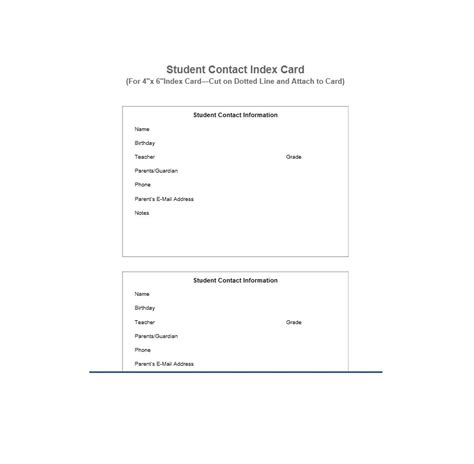 Index Card Excel Template