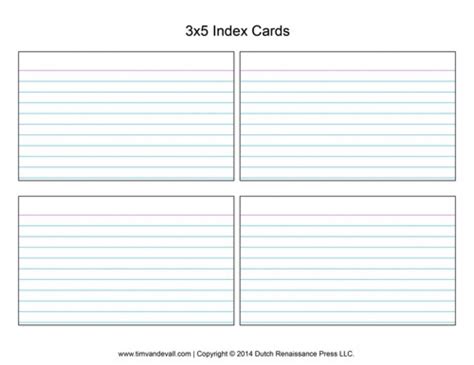Index Card Size Word Document