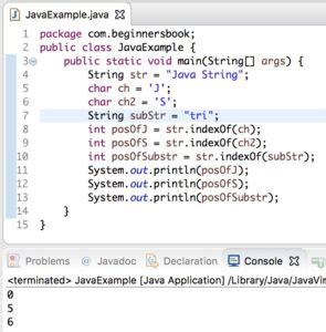 Index Example Java
