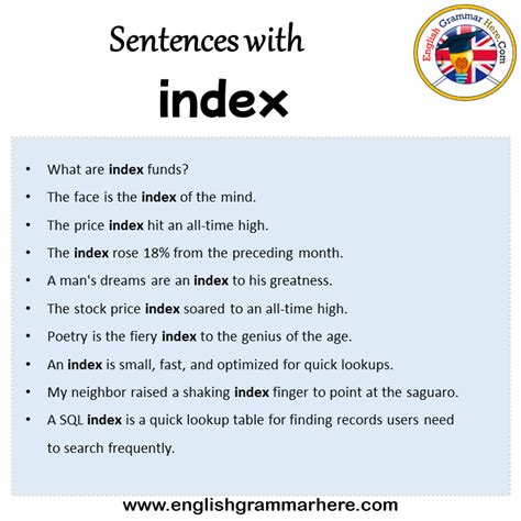 Index Example Of Sentence