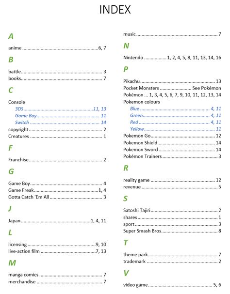 index page example for assignment