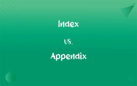 Index Vs Appendix