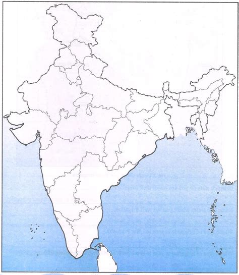 Printable Blank Map of India Outline, Transparent, PNG map