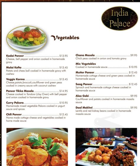 india palace restaurant menu