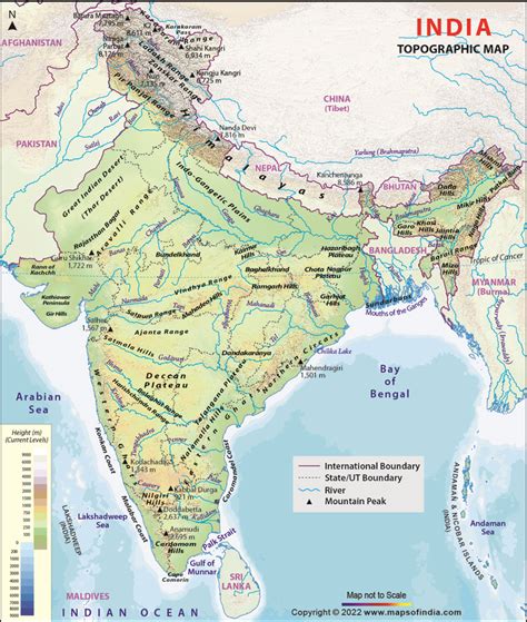 india physical map mountain ranges