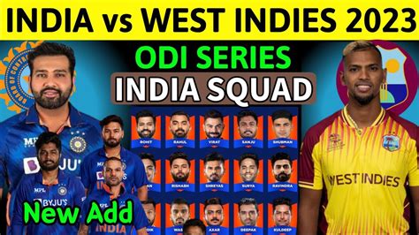 india squad for west indies 2023 odi series