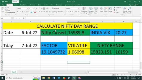 india vix calculation excel sheet