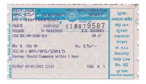 Indian Railway Ticket Image RAILWAY TICKET INDIA AS PER SCAN TRAIN COLLECTIBLE