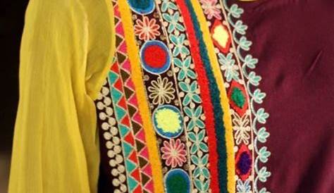 Indian Sindhi Applique Designs Salwar Kameez Pink Color Unstitch Embroidered Designer