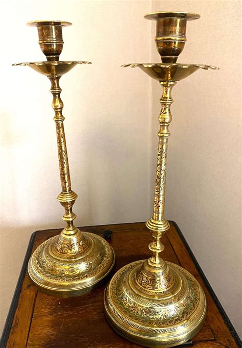 Indian Brass Candlesticks
