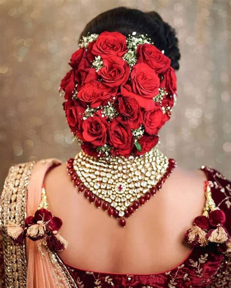  79 Gorgeous Indian Bridal Hairstyles With Flowers For New Style