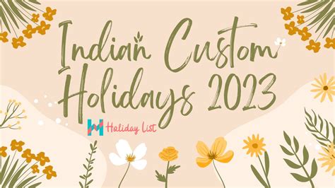 indian custom holiday list 2023