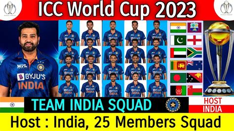 indian squad for icc world cup 2023