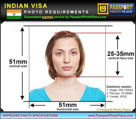 indian visa photo specification size