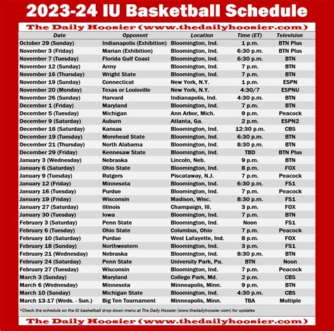 indiana basketball schedule 2023-24