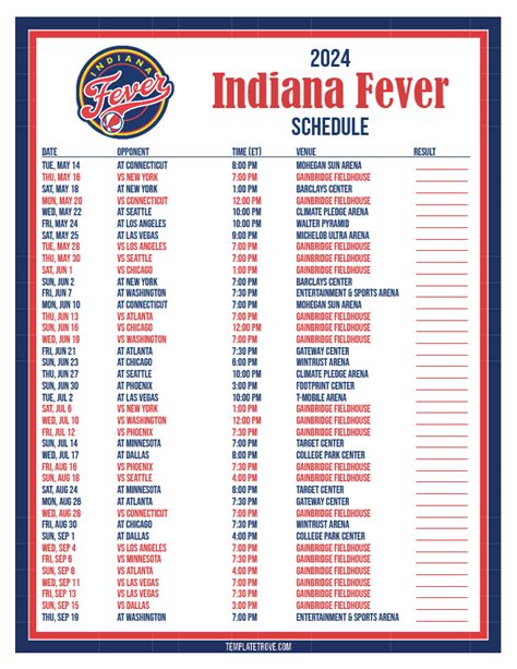 indiana fever basketball schedule 2024