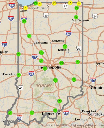 indiana rest stops map