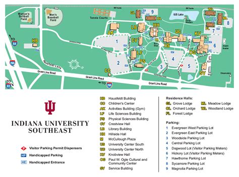indiana university southeast map