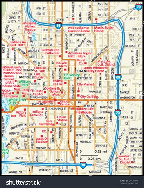 Indianapolis Downtown Map Printable