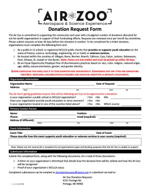 indianapolis zoo donation request form