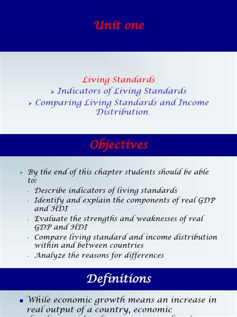 Indicator Standards Of Living