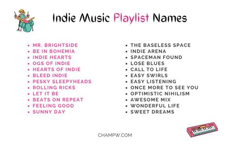 indie music playlist names