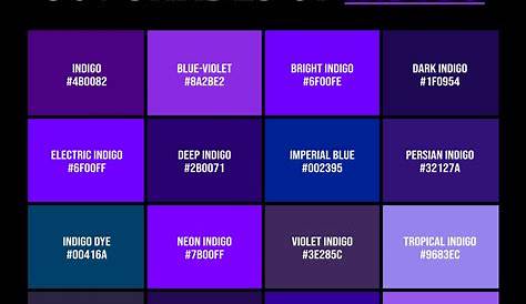 Indigo Blue Color Code Shades Of Electric 6600FF Hex In 2020