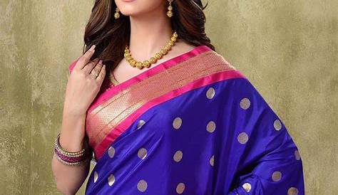 Buy Indigo Shibori Dye Meheshwari Silk Saree HAST208