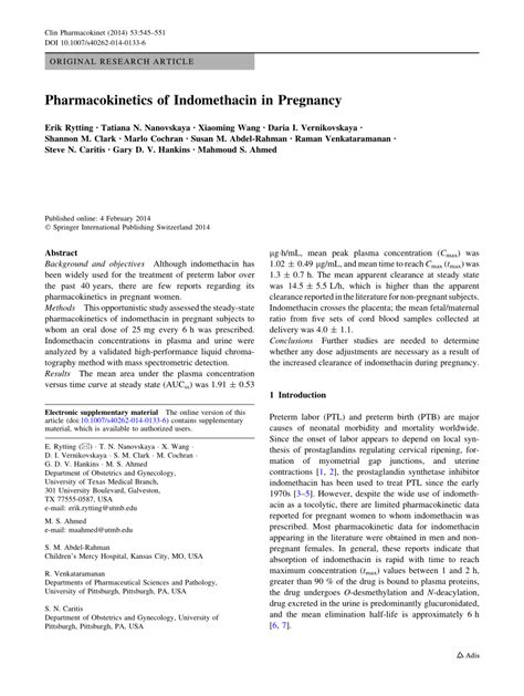 indomethacin for tocolysis in pregnancy