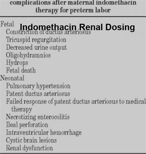 indomethacin renal dosing