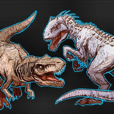 indominus rex vs t rex dibujo