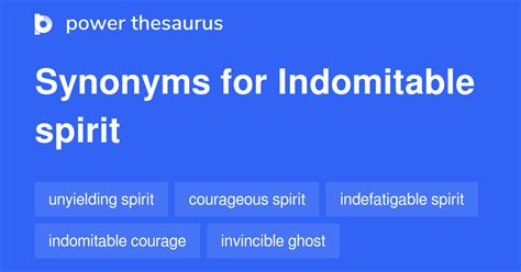indomitable human spirit synonym