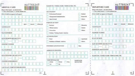 indonesia arrival card 2023