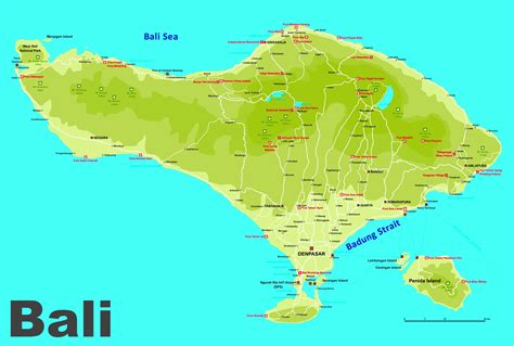 indonesia map with bali
